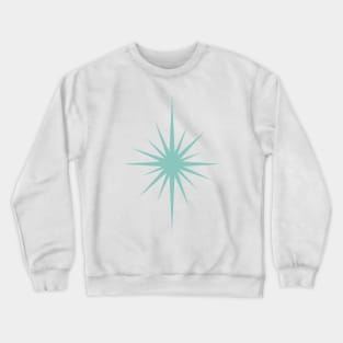 Aqua Blue Atomic Starburst Retro Mid Mod Crewneck Sweatshirt